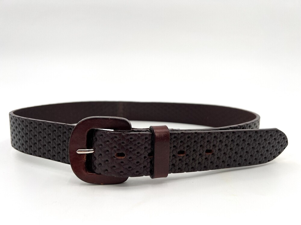 Jessi-Lee Belt Women Large Brown Punched Genuine Leather Buckle (31-33)